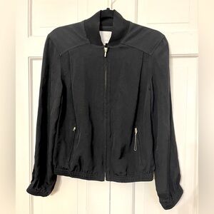 Opening Ceremony Black Lightweight Bomber Style Jacket Gold Hardware Sz M